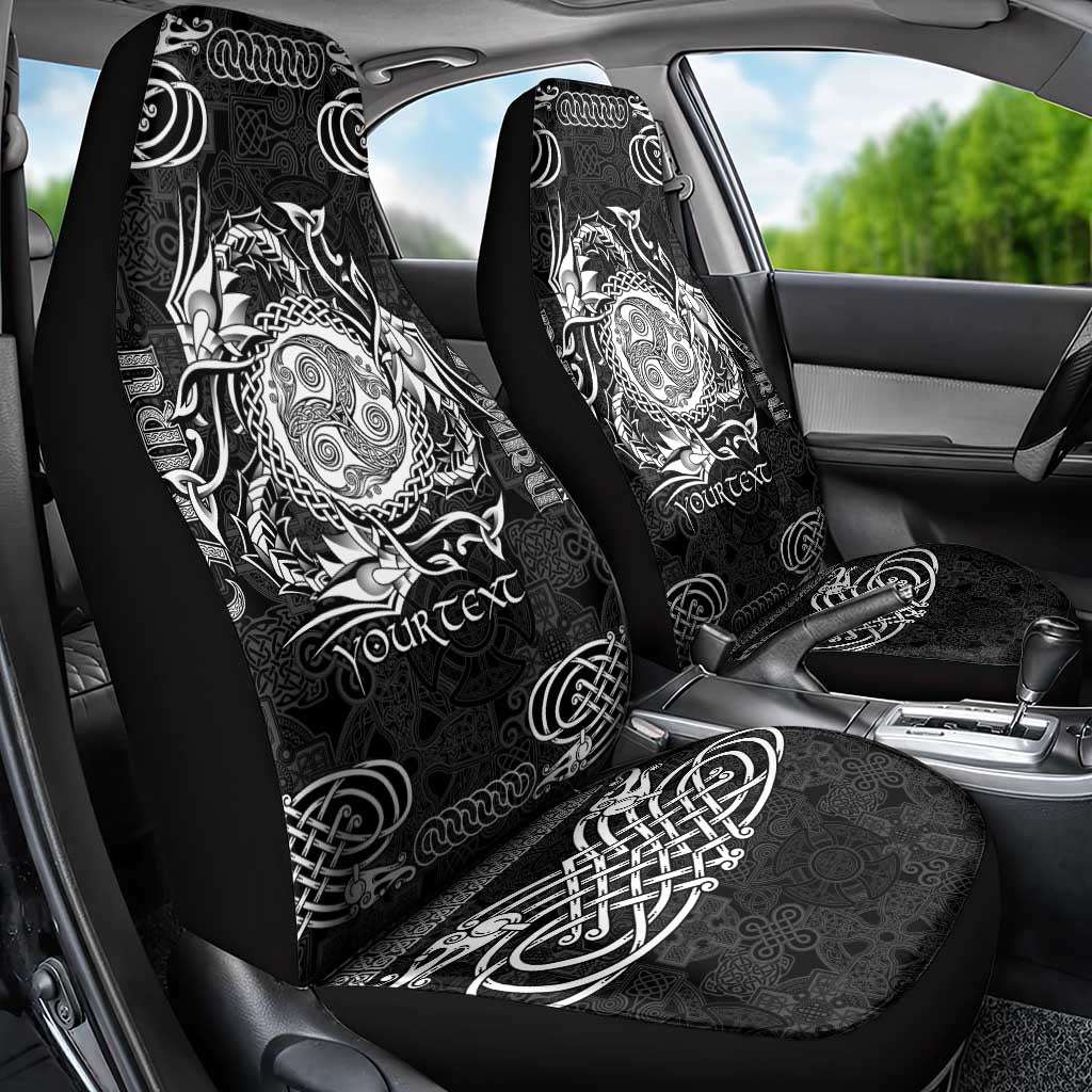 Personalized Montgomeryshire Sir Drefaldwyn Car Seat Cover Black Water Triskele Celtic-inspired - Wonder Print Shop