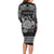 Personalized Montgomeryshire Sir Drefaldwyn Family Matching Long Sleeve Bodycon Dress and Hawaiian Shirt Black Water Triskele Celtic-inspired - Wonder Print Shop