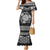 Personalized Montgomeryshire Sir Drefaldwyn Family Matching Mermaid Dress and Hawaiian Shirt Black Water Triskele Celtic-inspired - Wonder Print Shop