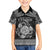 Personalized Montgomeryshire Sir Drefaldwyn Family Matching Off Shoulder Short Dress and Hawaiian Shirt Black Water Triskele Celtic-inspired - Wonder Print Shop