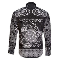 Personalized Montgomeryshire Sir Drefaldwyn Family Matching Puletasi and Hawaiian Shirt Black Water Triskele Celtic-inspired - Wonder Print Shop