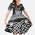 Personalized Montgomeryshire Sir Drefaldwyn Family Matching Short Sleeve Bodycon Dress and Hawaiian Shirt Black Water Triskele Celtic-inspired - Wonder Print Shop