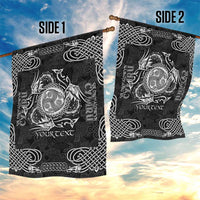 Personalized Montgomeryshire Sir Drefaldwyn Garden Flag Black Water Triskele Celtic-inspired - Wonder Print Shop