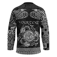 Personalized Montgomeryshire Sir Drefaldwyn Hockey Jersey Black Water Triskele Celtic-inspired - Wonder Print Shop