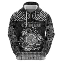 Personalized Montgomeryshire Sir Drefaldwyn Hoodie Black Water Triskele Celtic-inspired - Wonder Print Shop