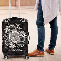 Personalized Montgomeryshire Sir Drefaldwyn Luggage Cover Black Water Triskele Celtic-inspired - Wonder Print Shop