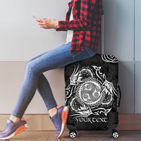 Personalized Montgomeryshire Sir Drefaldwyn Luggage Cover Black Water Triskele Celtic-inspired - Wonder Print Shop