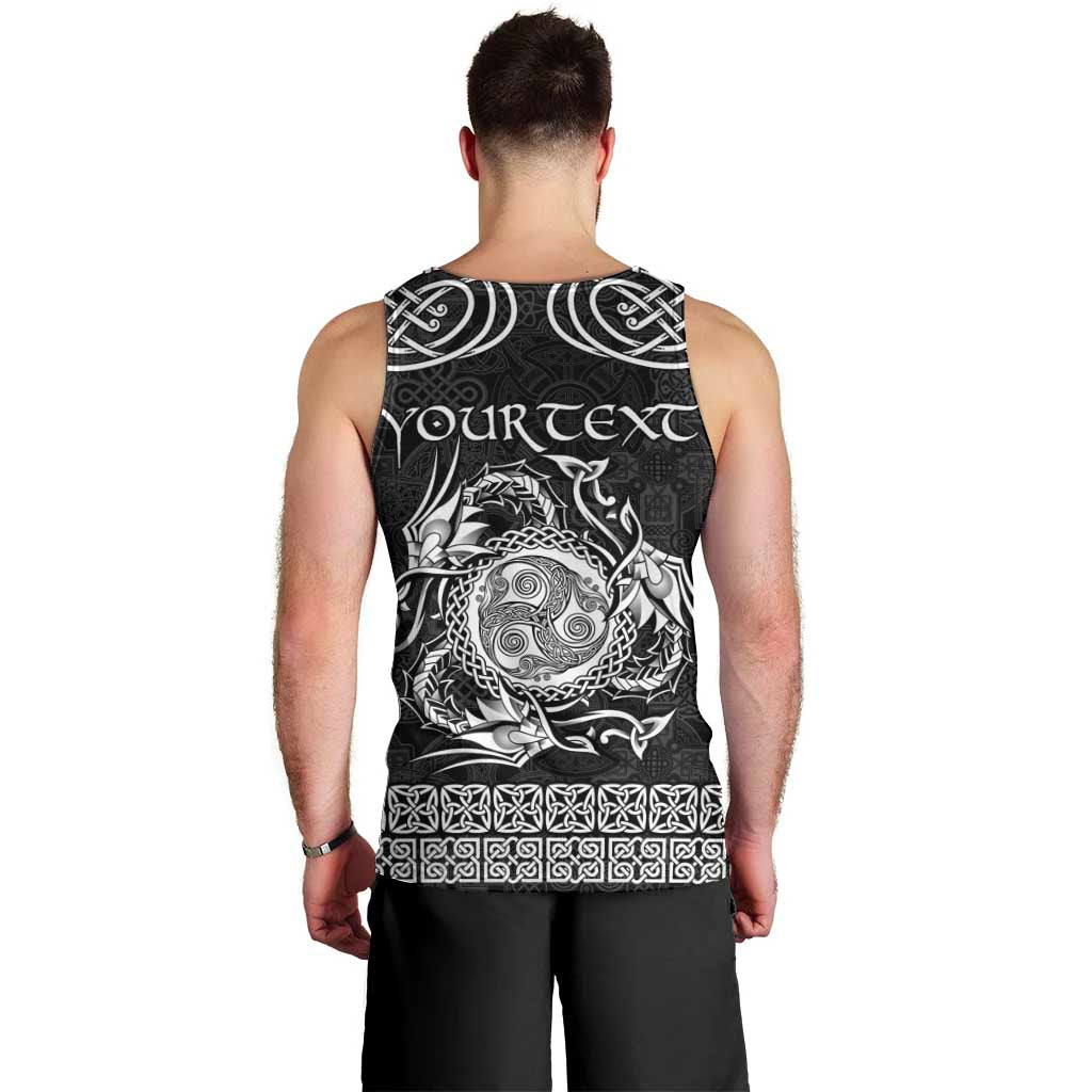 Personalized Montgomeryshire Sir Drefaldwyn Men Tank Top Black Water Triskele Celtic-inspired - Wonder Print Shop