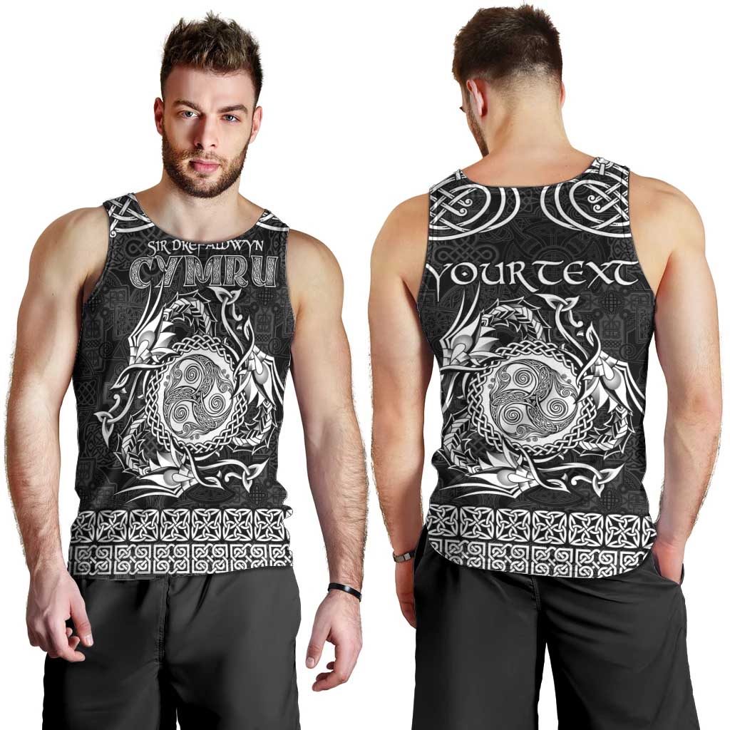 Personalized Montgomeryshire Sir Drefaldwyn Men Tank Top Black Water Triskele Celtic-inspired - Wonder Print Shop