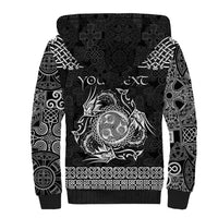 Personalized Montgomeryshire Sir Drefaldwyn Sherpa Hoodie Black Water Triskele Celtic-inspired - Wonder Print Shop