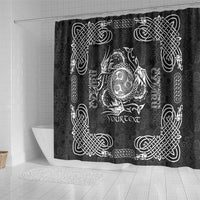 Personalized Montgomeryshire Sir Drefaldwyn Shower Curtain Black Water Triskele Celtic-inspired - Wonder Print Shop