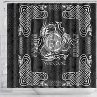Personalized Montgomeryshire Sir Drefaldwyn Shower Curtain Black Water Triskele Celtic-inspired - Wonder Print Shop