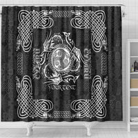 Personalized Montgomeryshire Sir Drefaldwyn Shower Curtain Black Water Triskele Celtic-inspired - Wonder Print Shop
