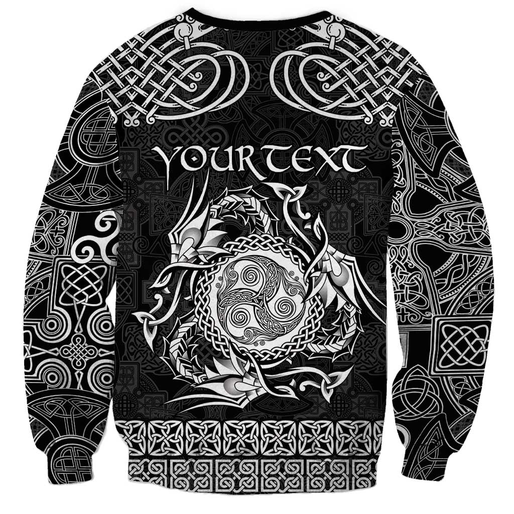 Personalized Montgomeryshire Sir Drefaldwyn Sweatshirt Black Water Triskele Celtic-inspired - Wonder Print Shop