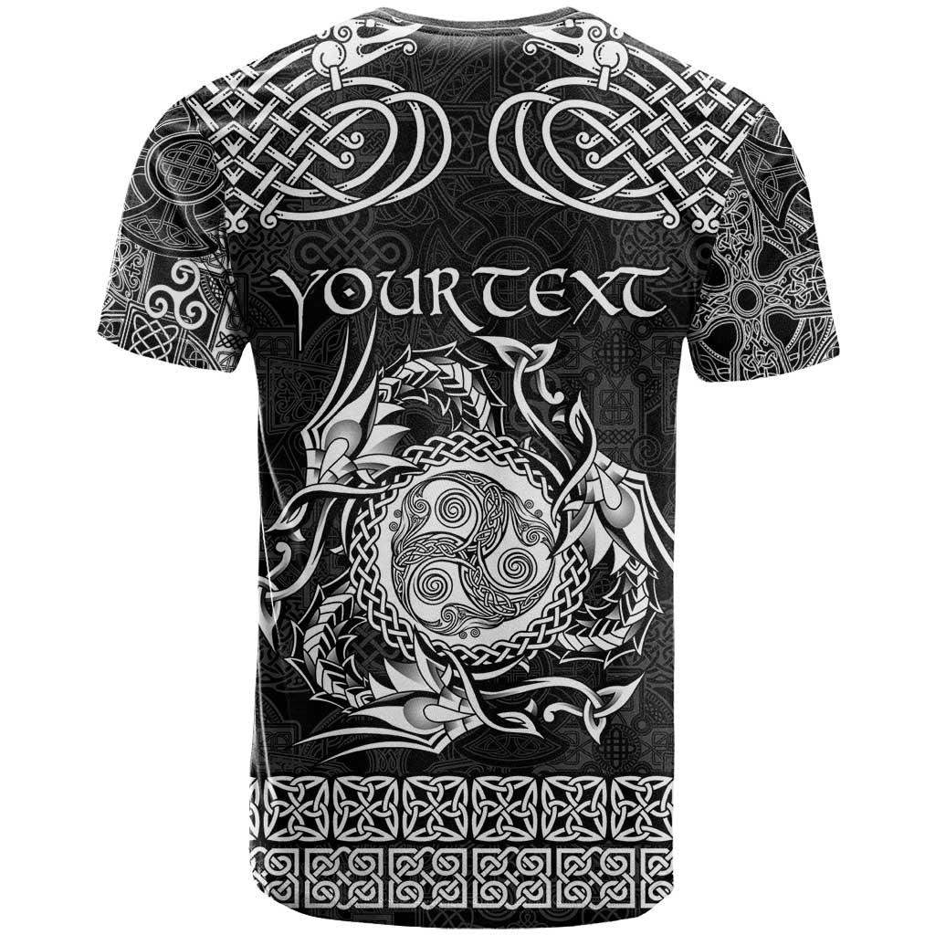 Personalized Montgomeryshire Sir Drefaldwyn T Shirt Black Water Triskele Celtic-inspired - Wonder Print Shop