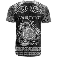 Personalized Montgomeryshire Sir Drefaldwyn T Shirt Black Water Triskele Celtic-inspired - Wonder Print Shop