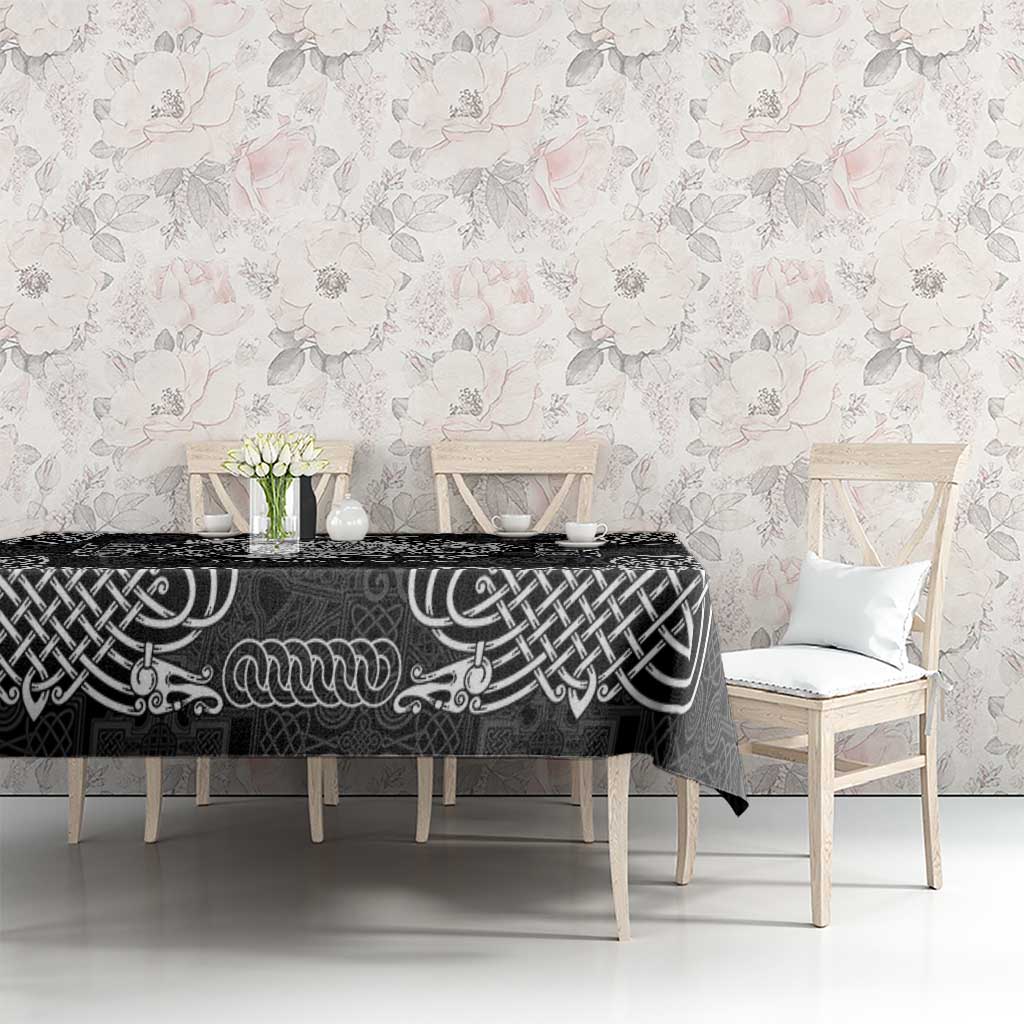 Personalized Montgomeryshire Sir Drefaldwyn Tablecloth Black Water Triskele Celtic-inspired - Wonder Print Shop