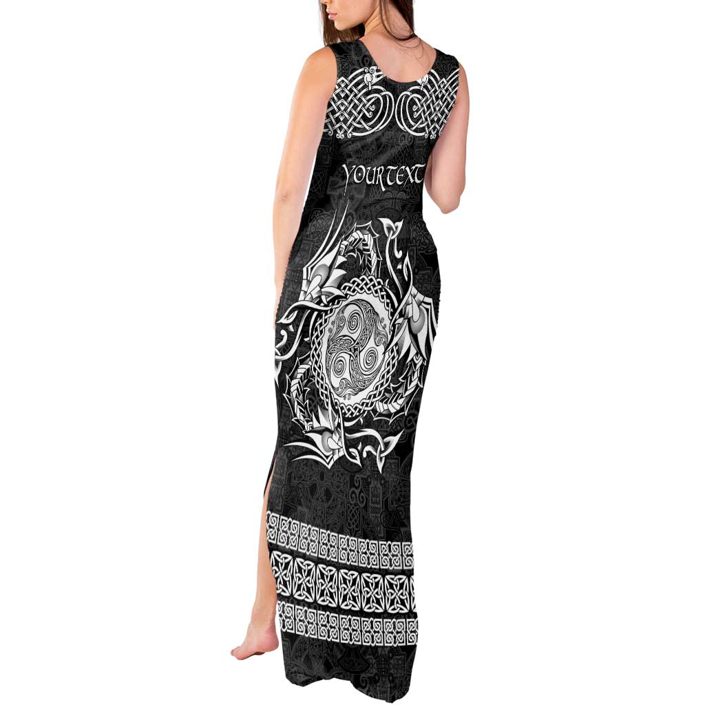 Personalized Montgomeryshire Sir Drefaldwyn Tank Maxi Dress Black Water Triskele Celtic-inspired - Wonder Print Shop