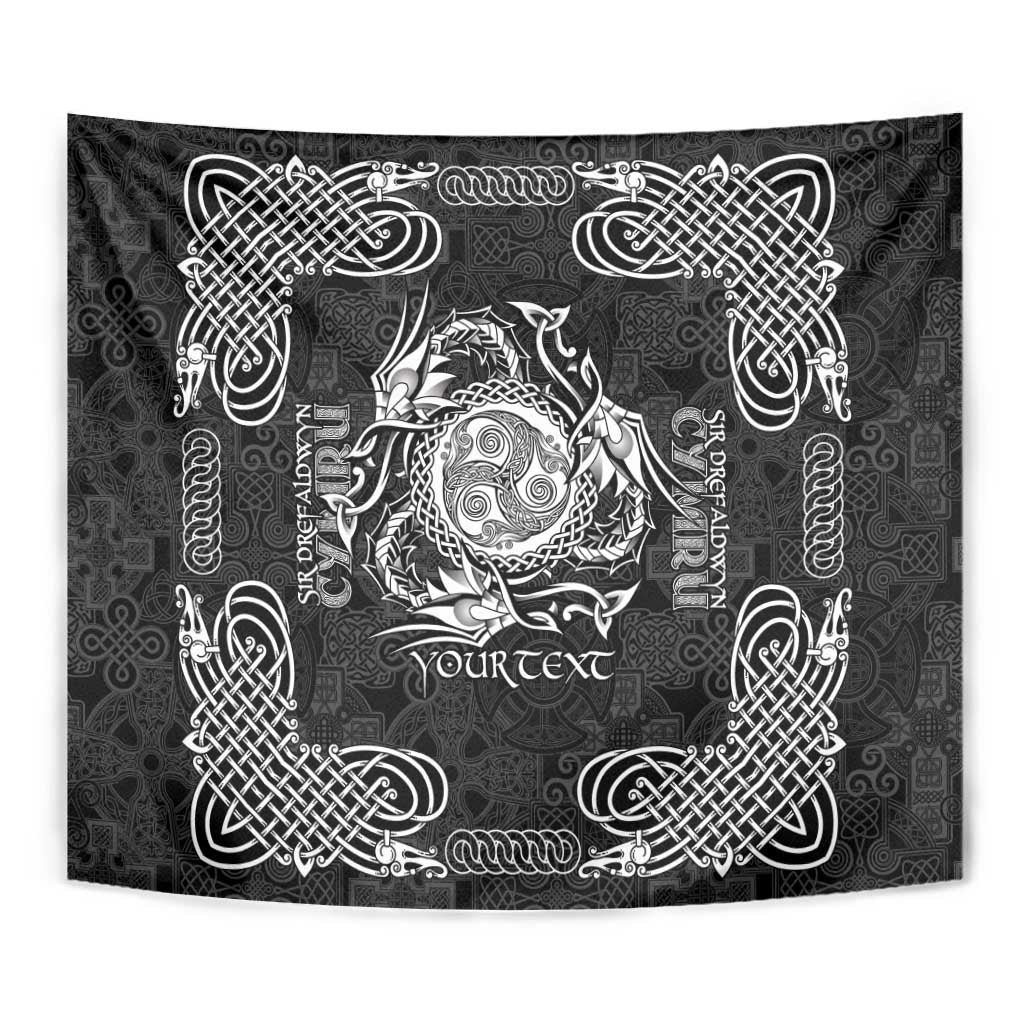 Personalized Montgomeryshire Sir Drefaldwyn Tapestry Black Water Triskele Celtic-inspired - Wonder Print Shop