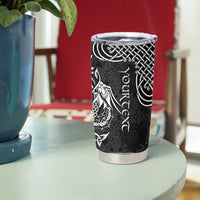 Personalized Montgomeryshire Sir Drefaldwyn Tumbler Cup Black Water Triskele Celtic-inspired - Wonder Print Shop