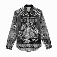 Personalized Montgomeryshire Sir Drefaldwyn Women Casual Shirt Black Water Triskele Celtic-inspired - Wonder Print Shop