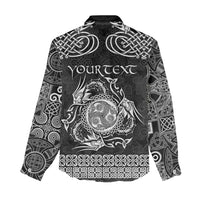 Personalized Montgomeryshire Sir Drefaldwyn Women Casual Shirt Black Water Triskele Celtic-inspired - Wonder Print Shop