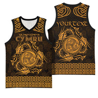 Personalized Montgomeryshire Sir Drefaldwyn Basketball Jersey Gold Water Triskele Celtic-inspired - Wonder Print Shop