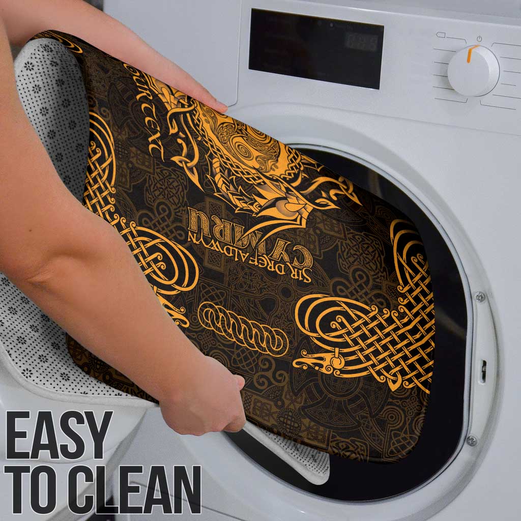 Personalized Montgomeryshire Sir Drefaldwyn Bathroom Set Gold Water Triskele Celtic-inspired - Wonder Print Shop