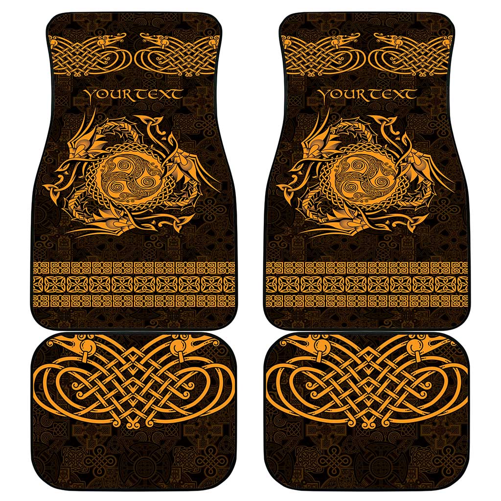 Personalized Montgomeryshire Sir Drefaldwyn Car Mats Gold Water Triskele Celtic-inspired - Wonder Print Shop