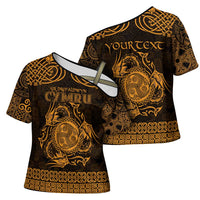 Personalized Montgomeryshire Sir Drefaldwyn Cross Shoulder Shirt Gold Water Triskele Celtic-inspired - Wonder Print Shop