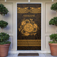 Personalized Montgomeryshire Sir Drefaldwyn Door Cover Gold Water Triskele Celtic-inspired - Wonder Print Shop