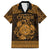 Personalized Montgomeryshire Sir Drefaldwyn Family Matching Long Sleeve Bodycon Dress and Hawaiian Shirt Gold Water Triskele Celtic-inspired - Wonder Print Shop