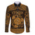 Personalized Montgomeryshire Sir Drefaldwyn Family Matching Long Sleeve Bodycon Dress and Hawaiian Shirt Gold Water Triskele Celtic-inspired - Wonder Print Shop