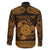 Personalized Montgomeryshire Sir Drefaldwyn Family Matching Long Sleeve Bodycon Dress and Hawaiian Shirt Gold Water Triskele Celtic-inspired - Wonder Print Shop