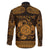 Personalized Montgomeryshire Sir Drefaldwyn Family Matching Off The Shoulder Long Sleeve Dress and Hawaiian Shirt Gold Water Triskele Celtic-inspired - Wonder Print Shop