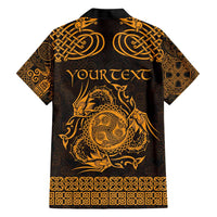 Personalized Montgomeryshire Sir Drefaldwyn Hawaiian Shirt Gold Water Triskele Celtic-inspired - Wonder Print Shop