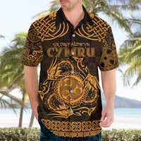 Personalized Montgomeryshire Sir Drefaldwyn Hawaiian Shirt Gold Water Triskele Celtic-inspired - Wonder Print Shop