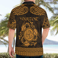 Personalized Montgomeryshire Sir Drefaldwyn Hawaiian Shirt Gold Water Triskele Celtic-inspired - Wonder Print Shop
