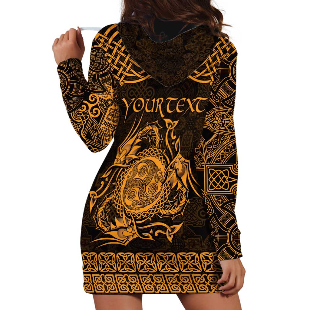 Personalized Montgomeryshire Sir Drefaldwyn Hoodie Dress Gold Water Triskele Celtic-inspired - Wonder Print Shop