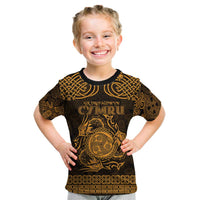 Personalized Montgomeryshire Sir Drefaldwyn Kid T Shirt Gold Water Triskele Celtic-inspired - Wonder Print Shop