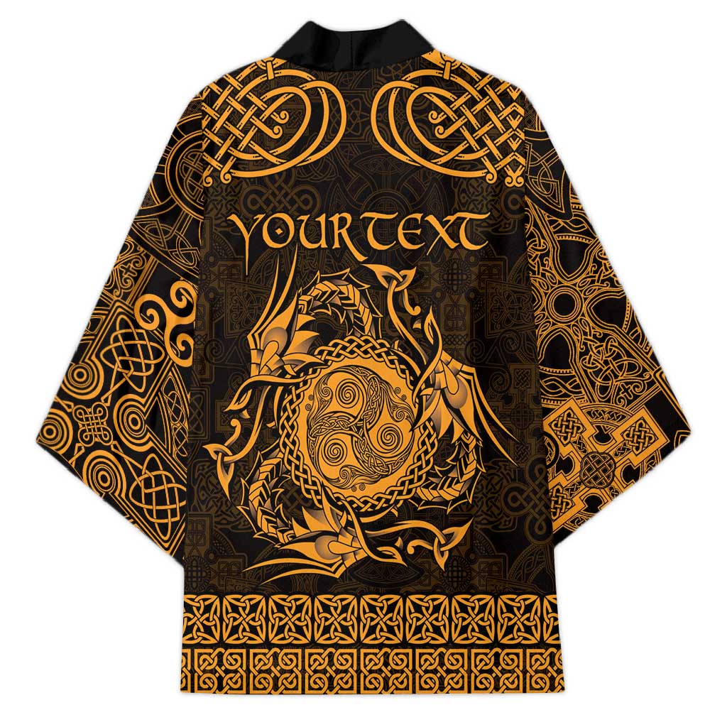 Personalized Montgomeryshire Sir Drefaldwyn Kimono Gold Water Triskele Celtic-inspired - Wonder Print Shop