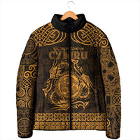 Personalized Montgomeryshire Sir Drefaldwyn Padded Jacket Gold Water Triskele Celtic-inspired - Wonder Print Shop