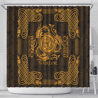 Personalized Montgomeryshire Sir Drefaldwyn Shower Curtain Gold Water Triskele Celtic-inspired - Wonder Print Shop