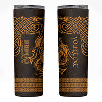 Personalized Montgomeryshire Sir Drefaldwyn Skinny Tumbler Gold Water Triskele Celtic-inspired - Wonder Print Shop