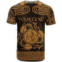 Personalized Montgomeryshire Sir Drefaldwyn T Shirt Gold Water Triskele Celtic-inspired - Wonder Print Shop