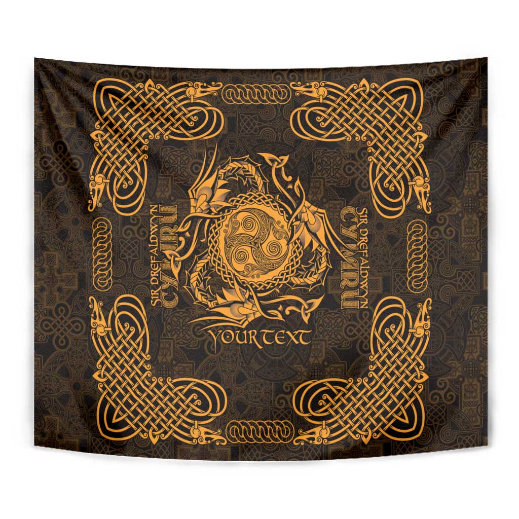 Personalized Montgomeryshire Sir Drefaldwyn Tapestry Gold Water Triskele Celtic-inspired - Wonder Print Shop
