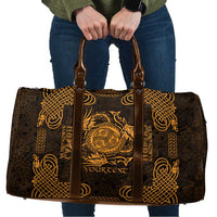 Personalized Montgomeryshire Sir Drefaldwyn Travel Bag Gold Water Triskele Celtic-inspired - Wonder Print Shop