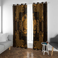 Personalized Montgomeryshire Sir Drefaldwyn Window Curtain Gold Water Triskele Celtic-inspired - Wonder Print Shop