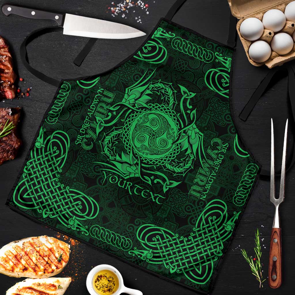 Personalized Montgomeryshire Sir Drefaldwyn Apron Green Water Triskele Celtic-inspired - Wonder Print Shop