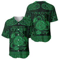 Personalized Montgomeryshire Sir Drefaldwyn Baseball Jersey Green Water Triskele Celtic-inspired - Wonder Print Shop
